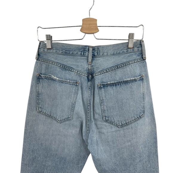Agolde Riley High Rise Straight Crop Jeans‎ Denim Shatter Wash Blue Size 27 - Picture 8 of 12